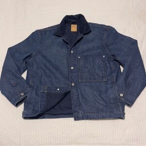 Gap RARE Men's Denim Bomber Jacket Corduroy Collar Winter Warm Medium Wash Large